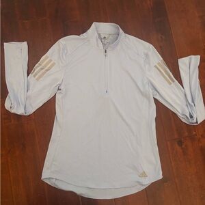 Adidas Light Blue Half-Zip Running Shirt, Small